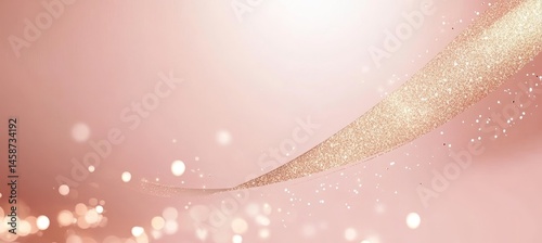 Abstract Faint Rose Gold Background With Romantic Outdoor Celebration Bokeh And Soft Festival Lights