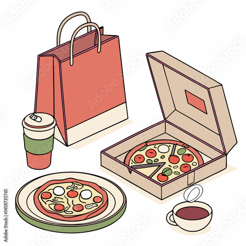food delivery
, white background
