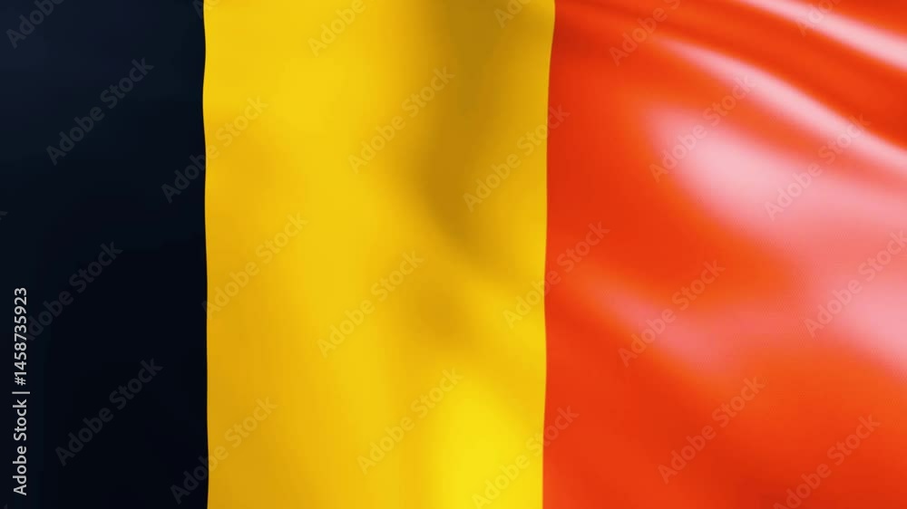 3d illustration waving flag of belgium in 4k resolution
