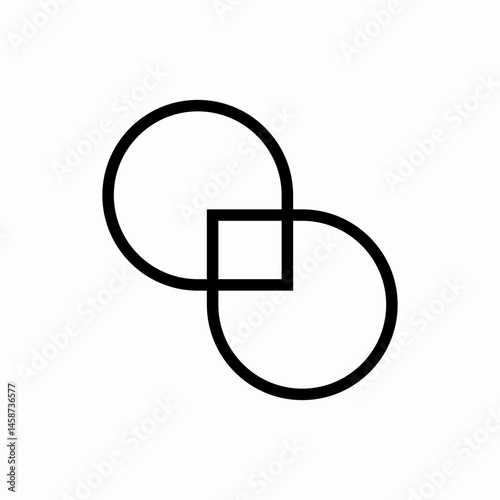 Connected circles link icon vector sign