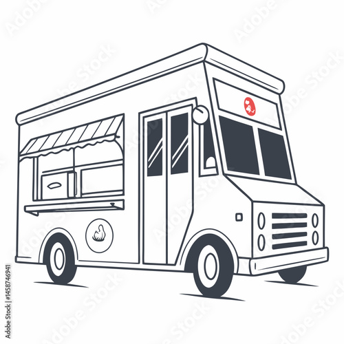 food truck, white background, simple and modern design