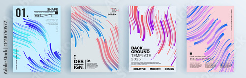 Modern abstract covers set, minimal covers design. Colorful geometric background, vector illustration.