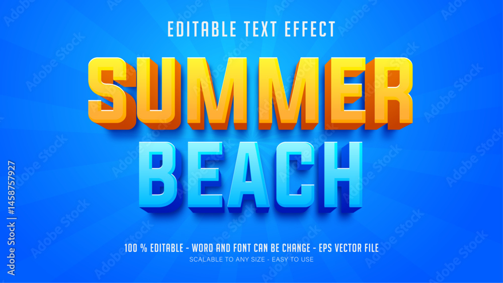 Obraz premium summer beach editable text effect