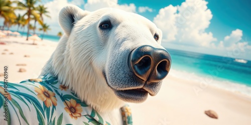 Urlaubsselfie eines Eisbären