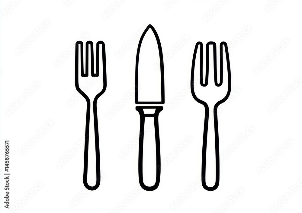 Essential cooking utensils icon set featuring 8 linear designs for chefs and food enthusiasts Essential cooking utensils icon set featuring 8 linear designs for chefs and food enthusiasts