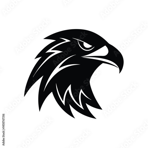 abstract eagle or hawk head isolated vector art silhouette