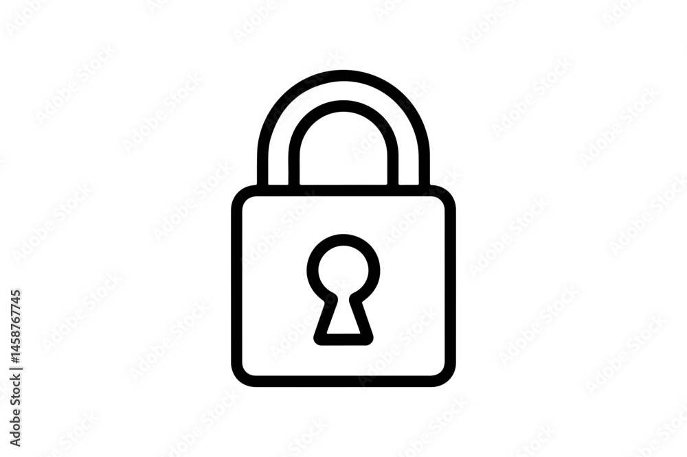 Simple padlock icon representing security and protection Simple padlock icon representing security and protection