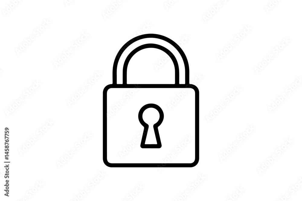 Simple padlock icon representing security and protection Simple padlock icon representing security and protection