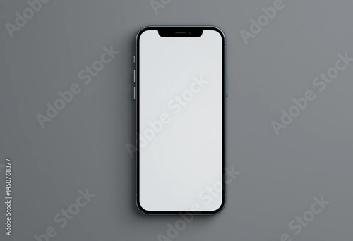 Smartphone mockup with white blank screen isolated on grey background. isolated on white background	