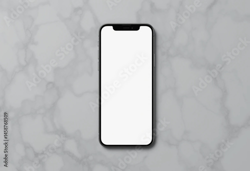 Smartphone mockup with white blank screen isolated on grey background. isolated on white background	