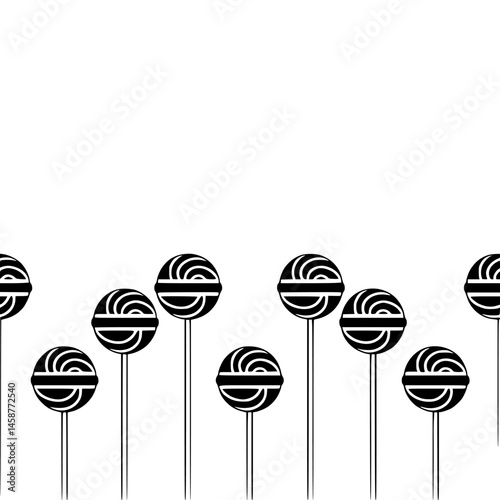 Abstract Lollipop Pattern: Black & White Graphic Design