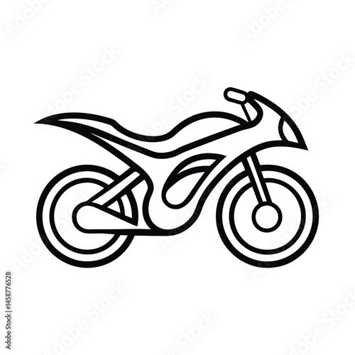 abstract sport bike smooth eleg vector art silhouette