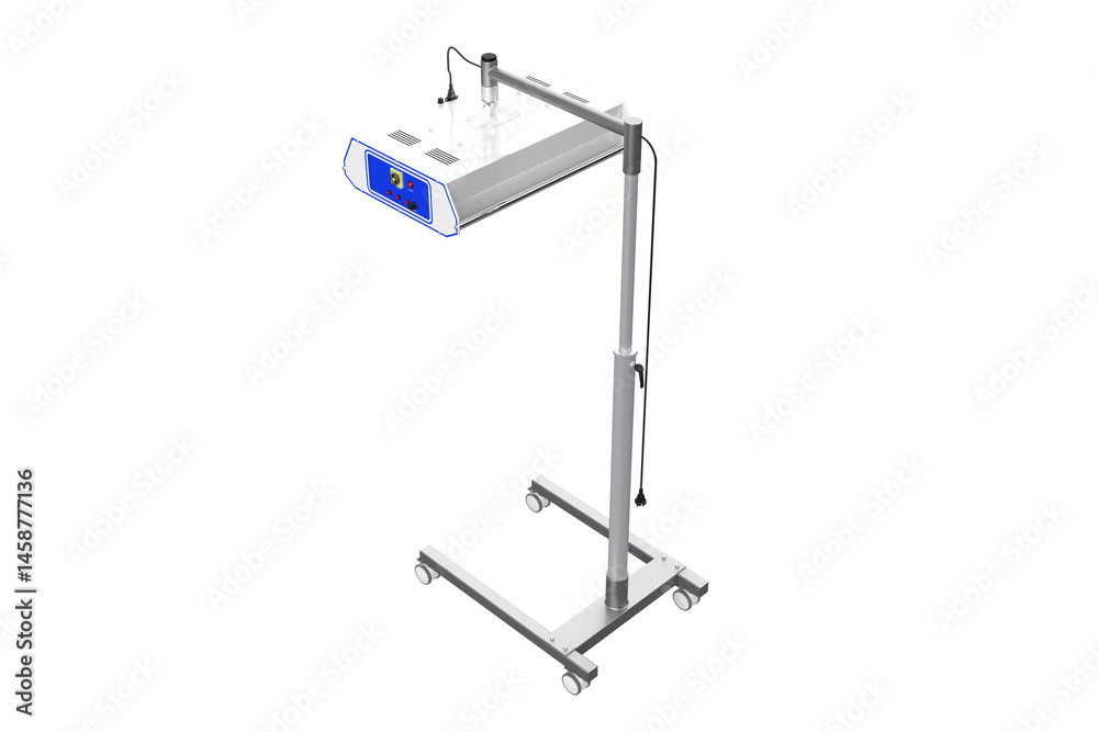 Fototapeta premium Mobile Infrared Treatment Device with Multiple Lamps and Adjustable Height on Transparent Background PNG