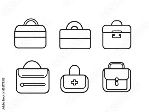 Unique Doctors Bag Line Art for Professional Medical Artwork