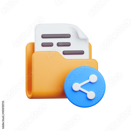 3D Render Folder Icon – Realistic File Directory Symbol for UI, Apps, and Digital Organization