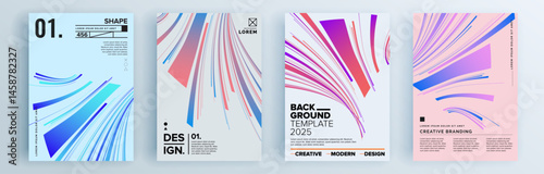 Modern abstract covers set, minimal covers design. Colorful geometric background, vector illustration.