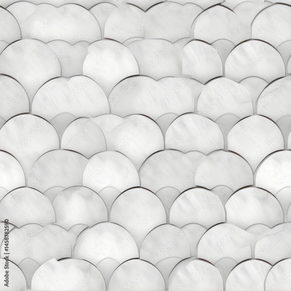 Fototapeta premium Fish scale tile pattern sphere paper white.