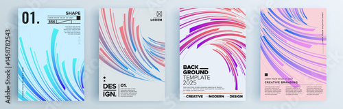 Modern abstract covers set, minimal covers design. Colorful geometric background, vector illustration.