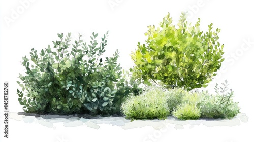 Watercolor Painting of Lush Greenery