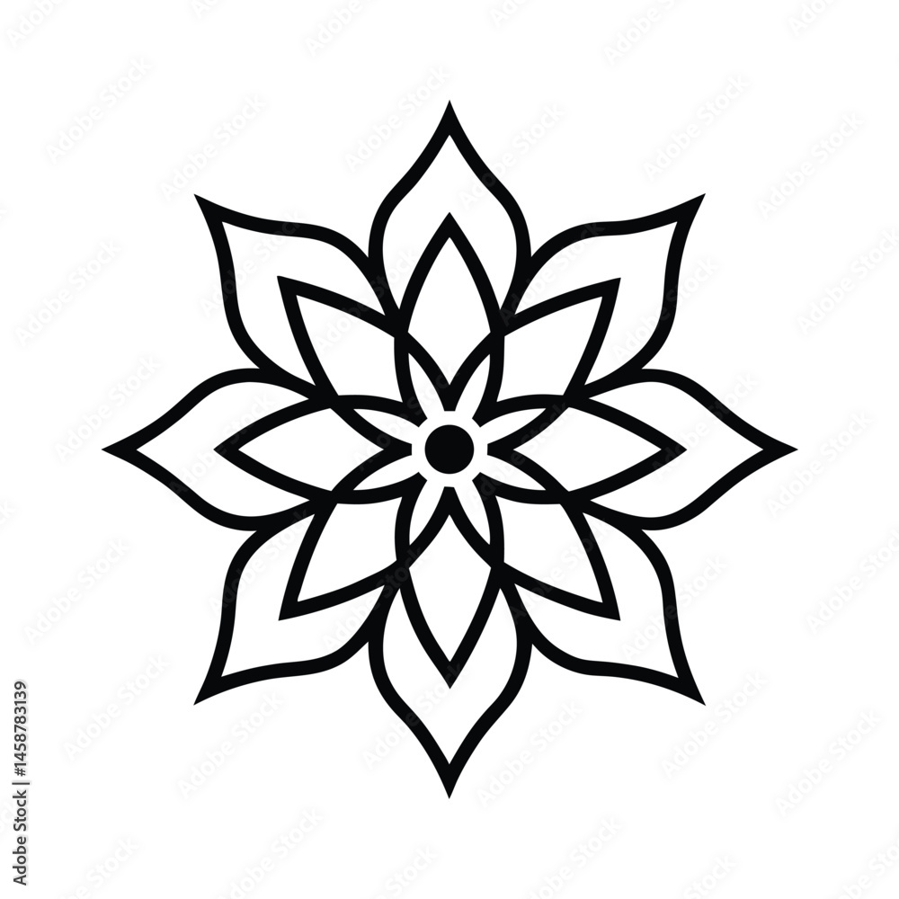 Obraz premium abstract mandala painted look vector line art silhouette