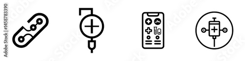 Vector icon collection featuring medical symbols for healthcare design and applications