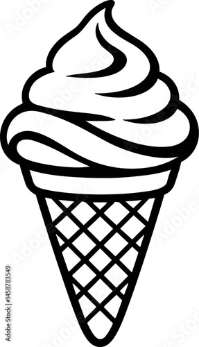 Ice Cream vector black silhouette print design