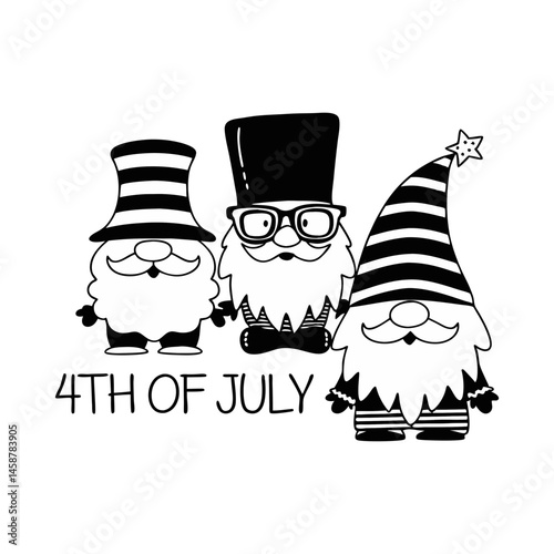Patriotic 4th of July Gnome Clipart – Festive Cartoon Illustrations