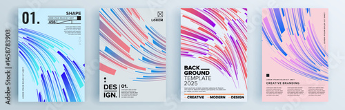 Modern abstract covers set, minimal covers design. Colorful geometric background, vector illustration.