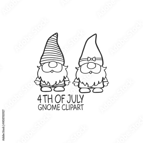 Patriotic 4th of July Gnome Clipart – Festive Cartoon Illustrations

