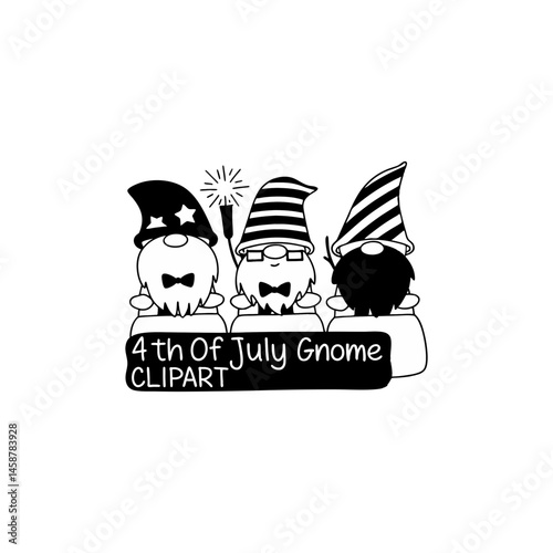 Patriotic 4th of July Gnome Clipart – Festive Cartoon Illustrations

