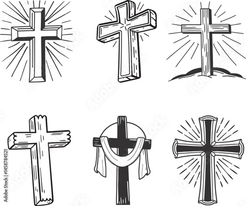 cross vector  religion symbol religious god crucifix easter icon,