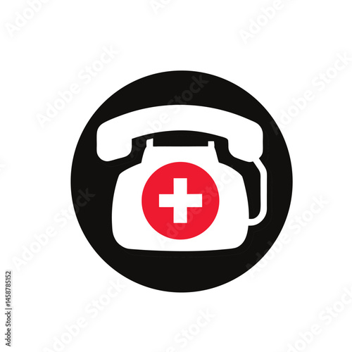 Emergency telephone icon with white background.