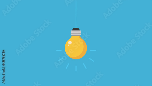 Single Light Bulb An illustration of a single glowing light bulb hanging from the ceiling representing the idea of bright ideas and clarity in simplicity.