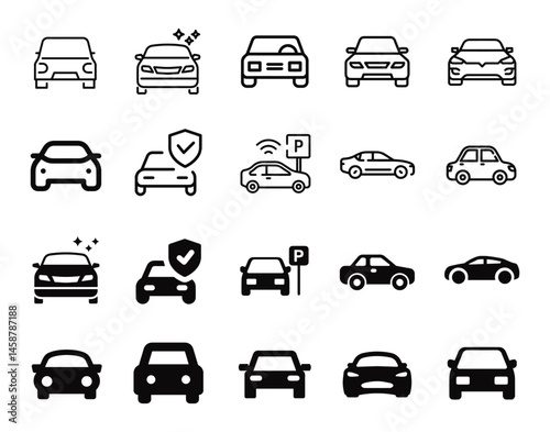 Stylish Vector Pack: Minimalistic Car Icons for Modern Design Projects