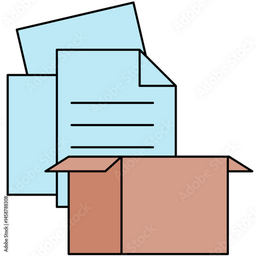 Paper with cardboard box