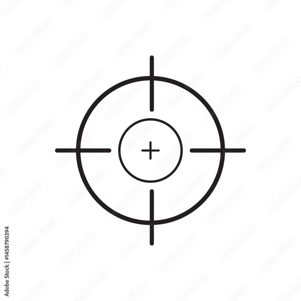 Aim liner icon vector, Target icon single vector illustration Aim liner icon vector, Target icon single vector illustration