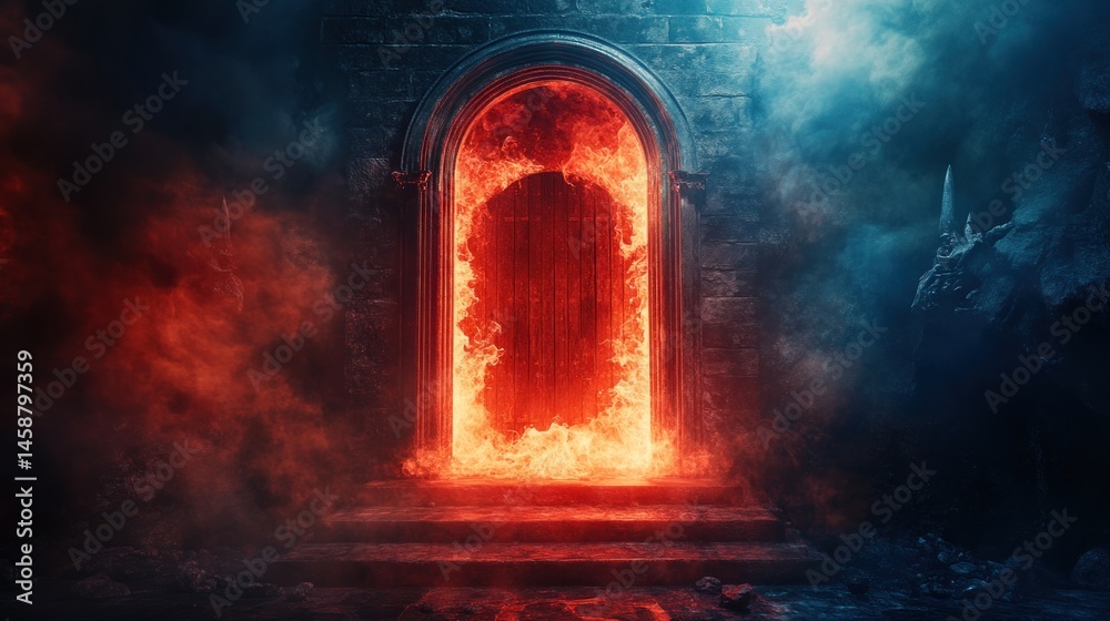 Fototapeta premium Fiery archway portal