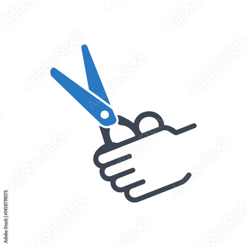 Hand Holding Scissors Icon