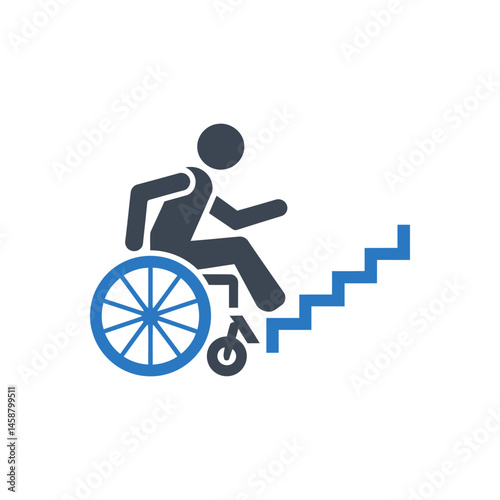 Wheelchair Stairs Accessibility Icon