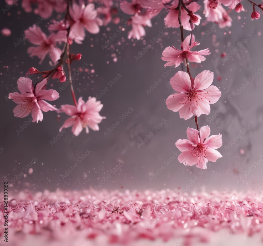 Abstract pink sakura petals swirling, ethereal background, wallpaper, pastel Abstract pink sakura petals swirling, ethereal background, wallpaper, pastel