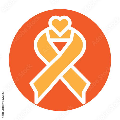 Breast Cancer Awareness Vector Glyph Two Colors Icon Design