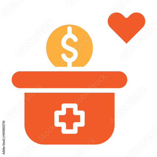 Medical Fundraiser Vector Glyph Two Colors Icon Design