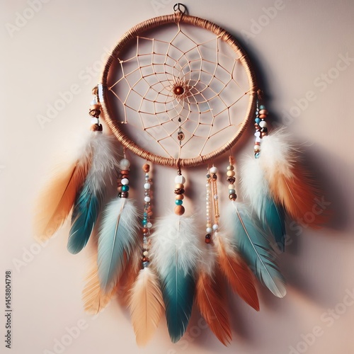 Dream Catcher A handmade web suspended in a hoop adorned with fe