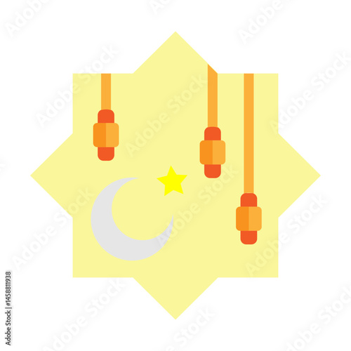 Eid Celebration Vector Flat Icon Design
