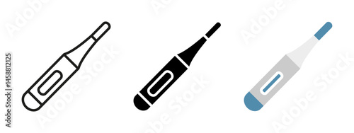 Thermometer icon. Medical temperature measurement vector illustration. Clinical health tool symbol. Diagnostic equipment and fever monitoring pictogram for healthcare use.