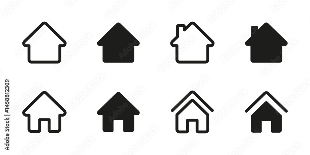 Obraz premium Home icon. Simple house vector illustration. Residential building symbol. Real estate, property and architecture pictogram for web and mobile interfaces.