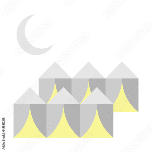 Hajj Mina Vector Flat Icon Design