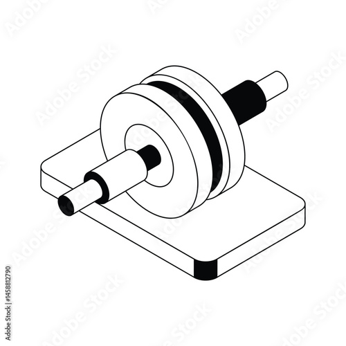 A captivating isometric style icon of ab roller