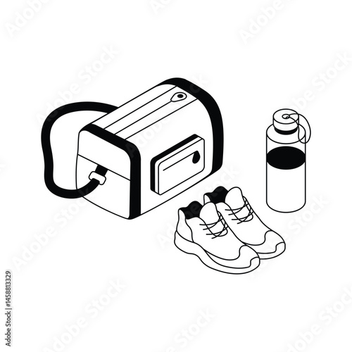 Get this amazingly designed gym accessories isometric icon