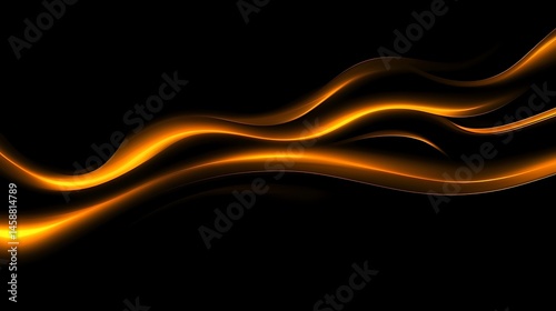Abstract golden waves on black background (8)